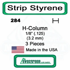 Evergreen 284 - Styrene H-Columns (Wide Flange Beams) .125"