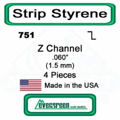 Evergreen 751 - Styrene Z Channel .060"
