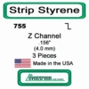Evergreen 755 - Styrene Z Channel .156" -Vallejo Sales Store evg755 89120.1671411077
