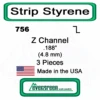 Evergreen 756 - Styrene Z Channel .188" -Vallejo Sales Store evg756 17473.1671411078