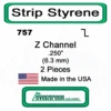 Evergreen 757 - Styrene Z Channel .250" 1 Evergreen 757 - Styrene Z Channel .250" -Vallejo Sales Store evg757 33412.1671411078