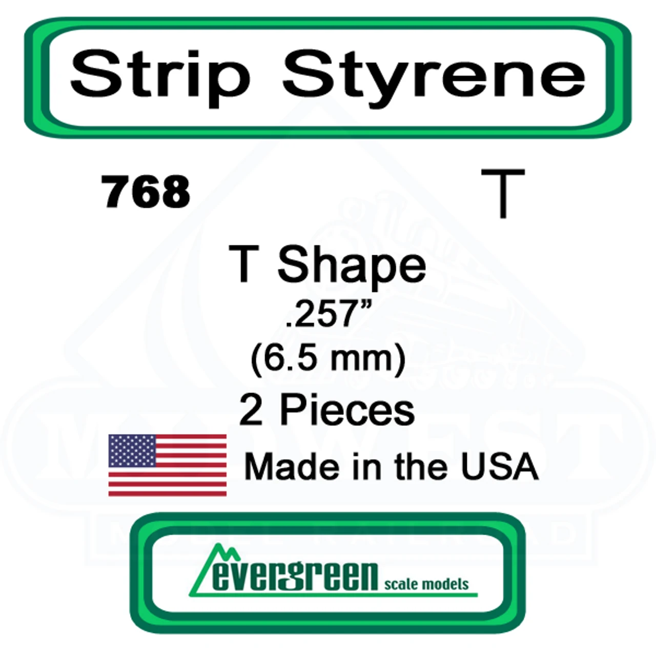 Evergreen 768 - Styrene Ts .257" 3 Evergreen 768 - Styrene Ts .257"