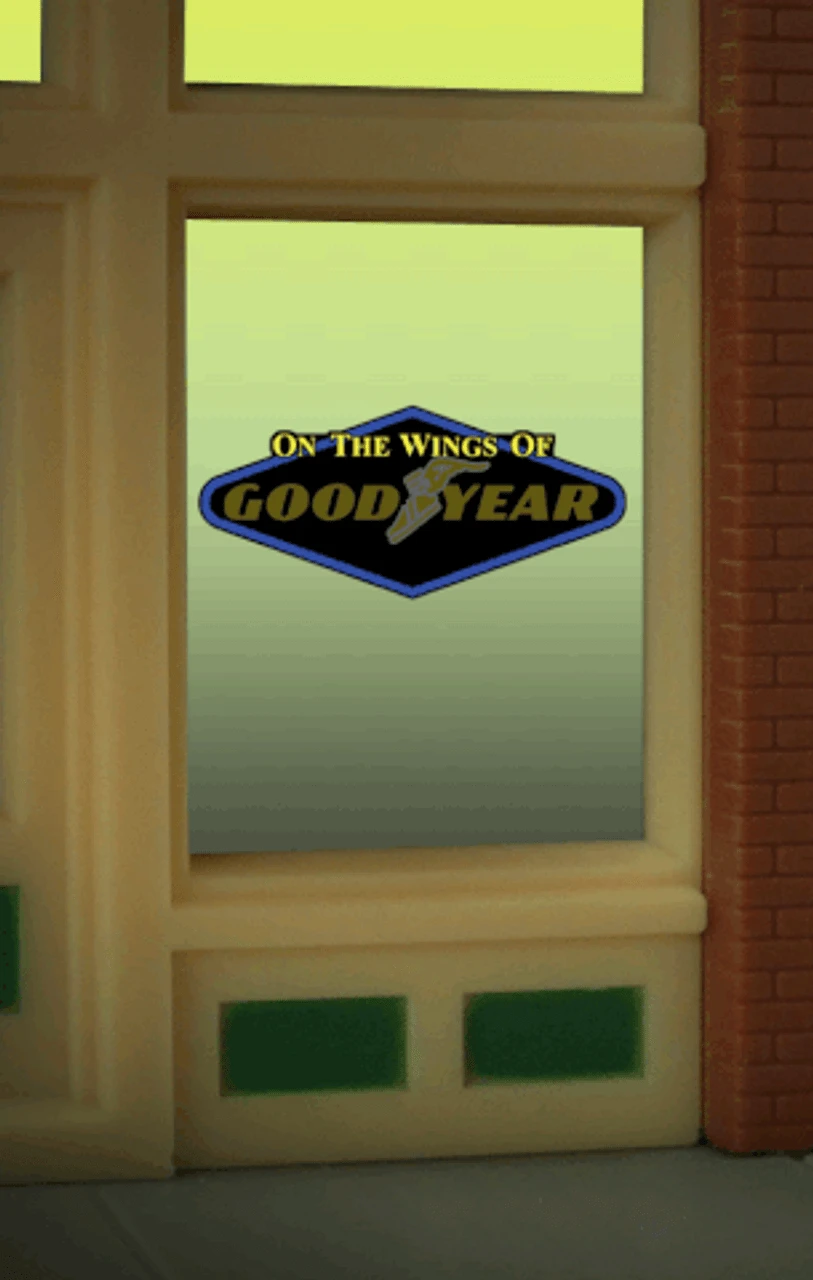 Miller Engineering 9120 - Lighted Goodyear Window Sign - N Scale 3 Miller Engineering 9120 - Lighted Goodyear Window Sign - N Scale