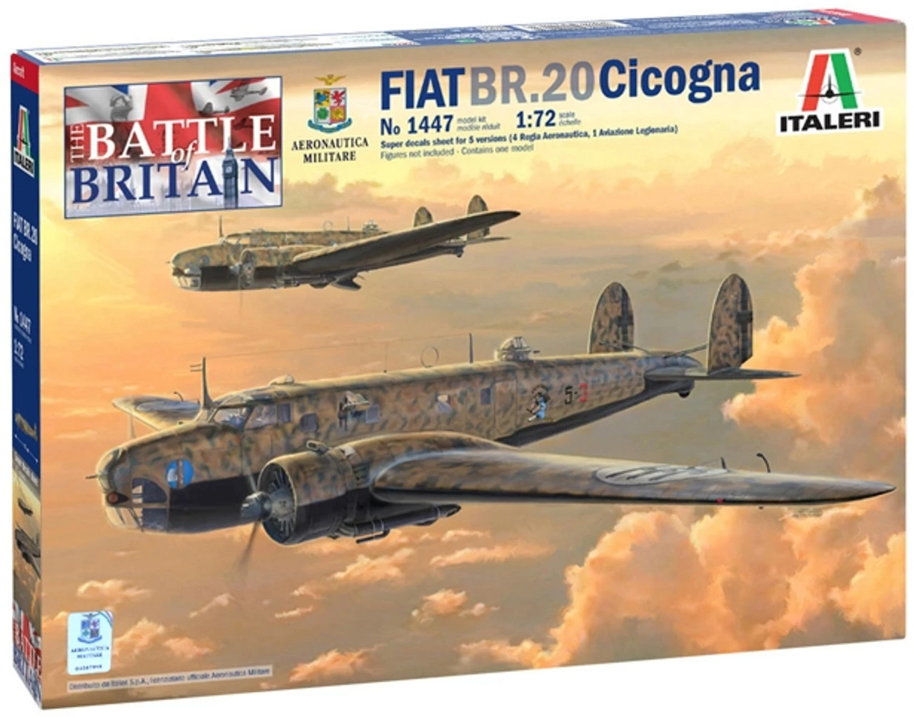 Italeri 1447 - Fiat BR.20 "Cicogna" - Battle Of Britain 80th Anniversary Italy - 1:72 Scale Kit 3 Italeri 1447 - Fiat BR.20 "Cicogna" - Battle Of Britain 80th Anniversary Italy - 1:72 Scale Kit