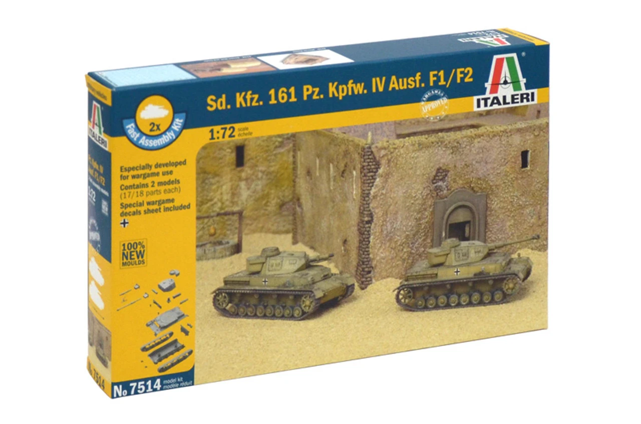 Italeri 7514 - Sd.Kfz 161 Pz.Kpfw. IV F1 (2 FAST ASSEMBLY MODELS) Germany - 1:72 Scale Kit 3 Italeri 7514 - Sd.Kfz 161 Pz.Kpfw. IV F1 (2 FAST ASSEMBLY MODELS) Germany - 1:72 Scale Kit