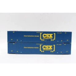 Jacksonville Terminal Co 537050 - 53' 8-55-8 Corrugated 4VO Containers, No Placard "America Moves" Set 1 CSX (CSXU) 633957, 634009 - N Scale