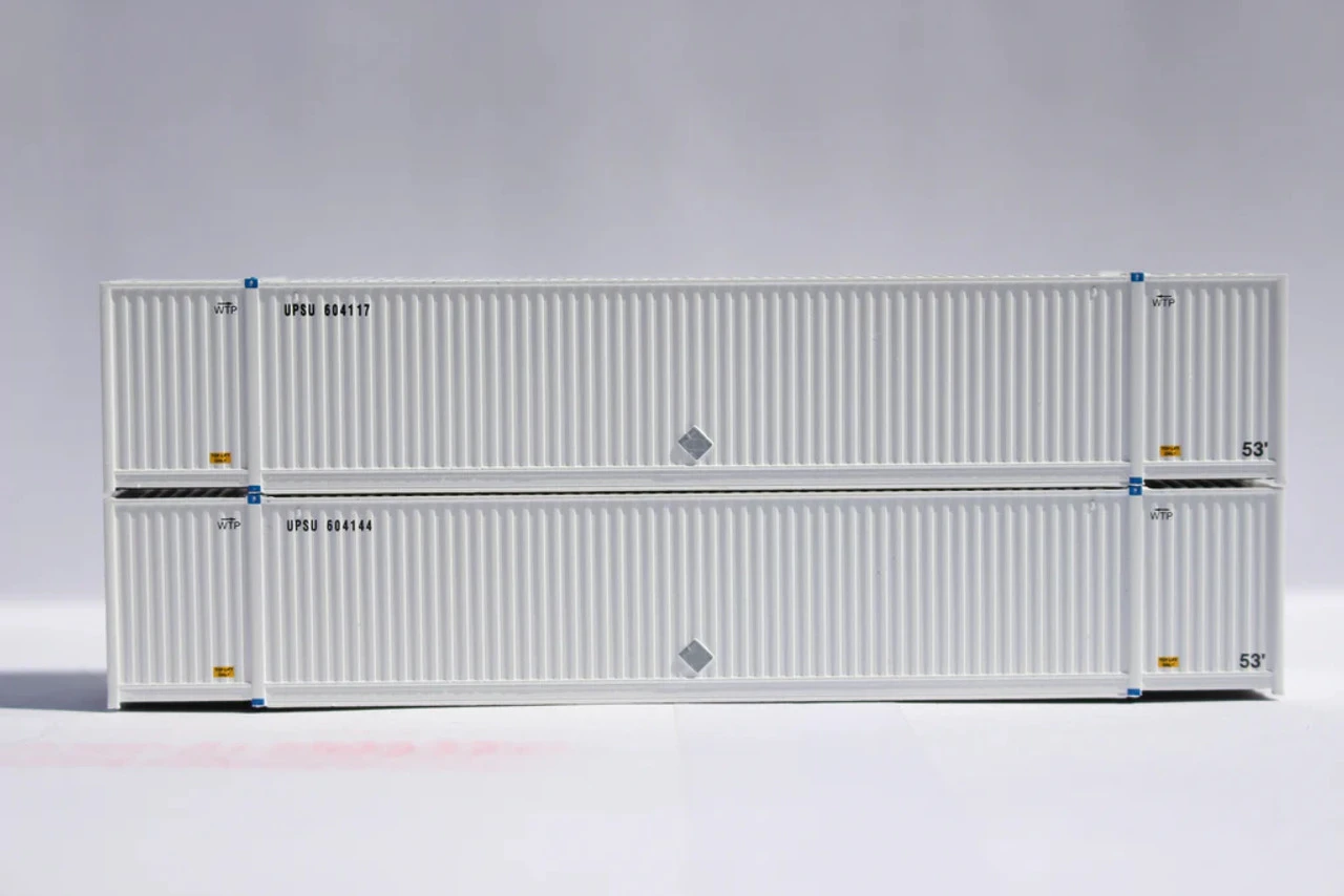 Jacksonville Terminal Co 537060 - 53' High Cube Container (2) (MAGNETIC CONNECTION) United Parcel Service (UPS) - N Scale 3 Jacksonville Terminal Co 537060 - 53' High Cube Container (2) (MAGNETIC CONNECTION) United Parcel Service (UPS) - N Scale