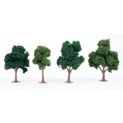 JTT 92132 - Super Scenic Trees: Deciduous 4-5" Green - 4pcs - Multi Scale