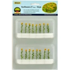 JTT 95524 - Sunflowers: 16/pk 2" - HO Scale