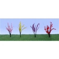 JTT 95545 - Flower Bushes: Red, Pink, Yellow, Purple 40/pk - 1/2 - 3/4in - HO Scale
