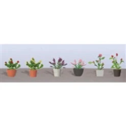 JTT 95565 - Flower Plants Potted Assortment: #1 - 6/pk - HO Scale