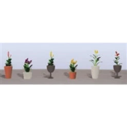 JTT 95572 - Flower Plants Potted Assortment: #4 - 6/pk - O Scale