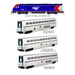 Kato 10-1788-1 - ALC-42 & Superliner Phase VI 4-Unit “Starter Series” [WITH INTERIOR LIGHTING} Amtrak (AMTK) - N Scale