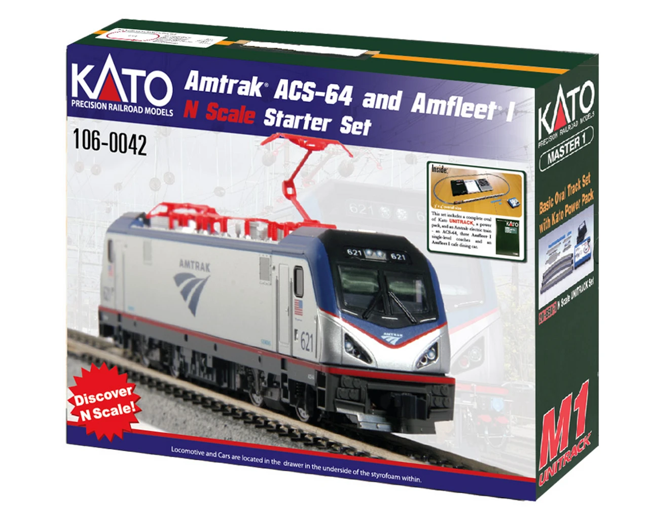 Kato 106-0042 - Amtrak ACS-64 & Amfleet I Starter Set - N Scale 3 Kato 106-0042 - Amtrak ACS-64 & Amfleet I Starter Set - N Scale