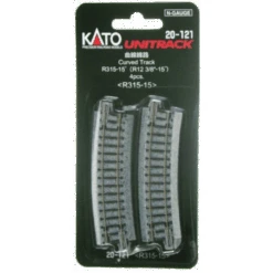 Kato 20-121 - 315mm (12 3/8") Radius 15º Curve Track [4 Pcs] - N Scale