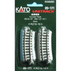 Kato 20-171 - 216mm (8 9/16") Radius 15º Curve Track [4 Pcs] - N Scale