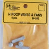 Micro Engineering 80-202 - Roof Vents & Fans 6pcs - N Scale -Vallejo Sales Store me80202 68818.1680631106