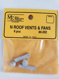 Micro Engineering 80-202 - Roof Vents & Fans 6pcs - N Scale