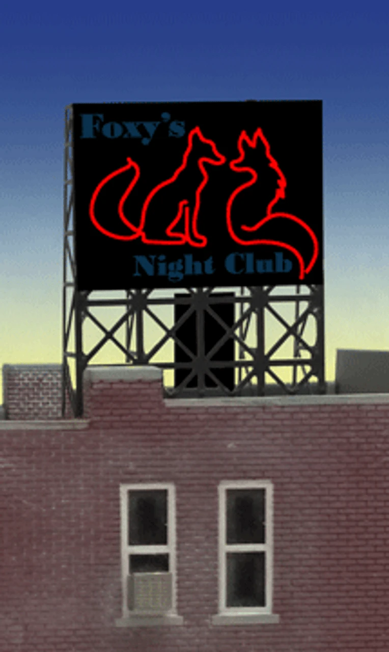 Miller Engineering 339010 - Animated Foxy's Night Club Billboard - N Or Z Scale 3 Miller Engineering 339010 - Animated Foxy's Night Club Billboard - N Or Z Scale