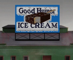 Miller Engineering 441502 - Animated Good Humor Ice Cream Billboard - HO/N Scale