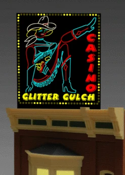 Miller Engineering 442602 - Animated Glitter Gulch Billboard - HO/N Scale