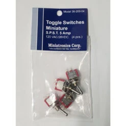 Miniatronics Corp. 36-200-04 - Mini Toggle Switches (4) SPST 5 Amp 120 V -