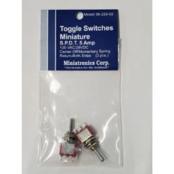 Miniatronics Corp. 36-220-02 - Mini Return To Middle Toggle Switches (2) SPDT 5 Amp 120 V -