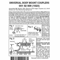 Micro-Trains 00102009 - Universal Body Mount Couplers, Reverse Draft Angle - N Scale