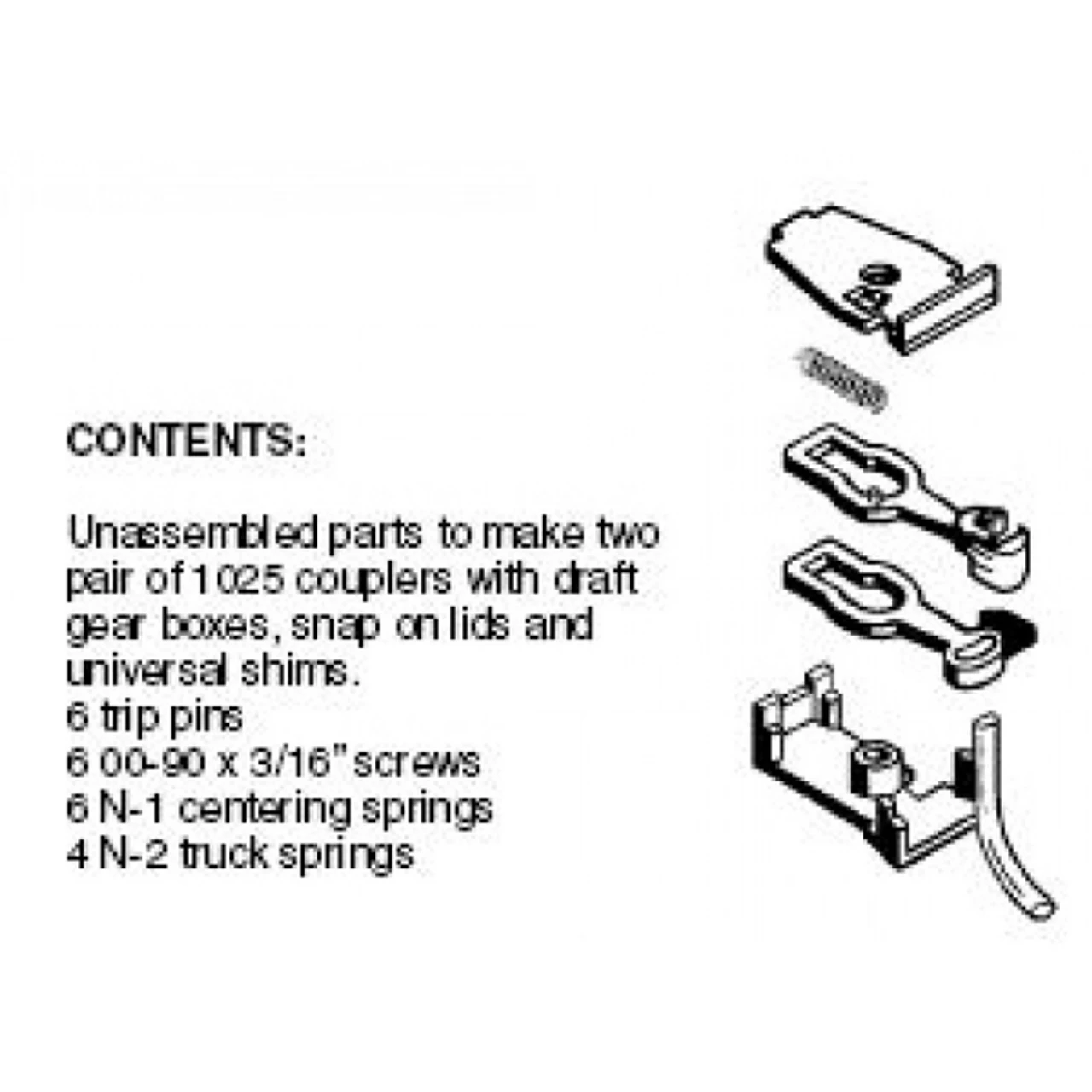 Micro-Trains 00102011 - Universal Body Mount Coupler (1025) Unassembled - 2 Pair 3 Micro-Trains 00102011 - Universal Body Mount Coupler (1025) Unassembled - 2 Pair