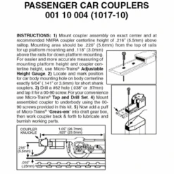 Micro-Trains 00110004 - Passenger Car Couplers Assembled - 10 Pair