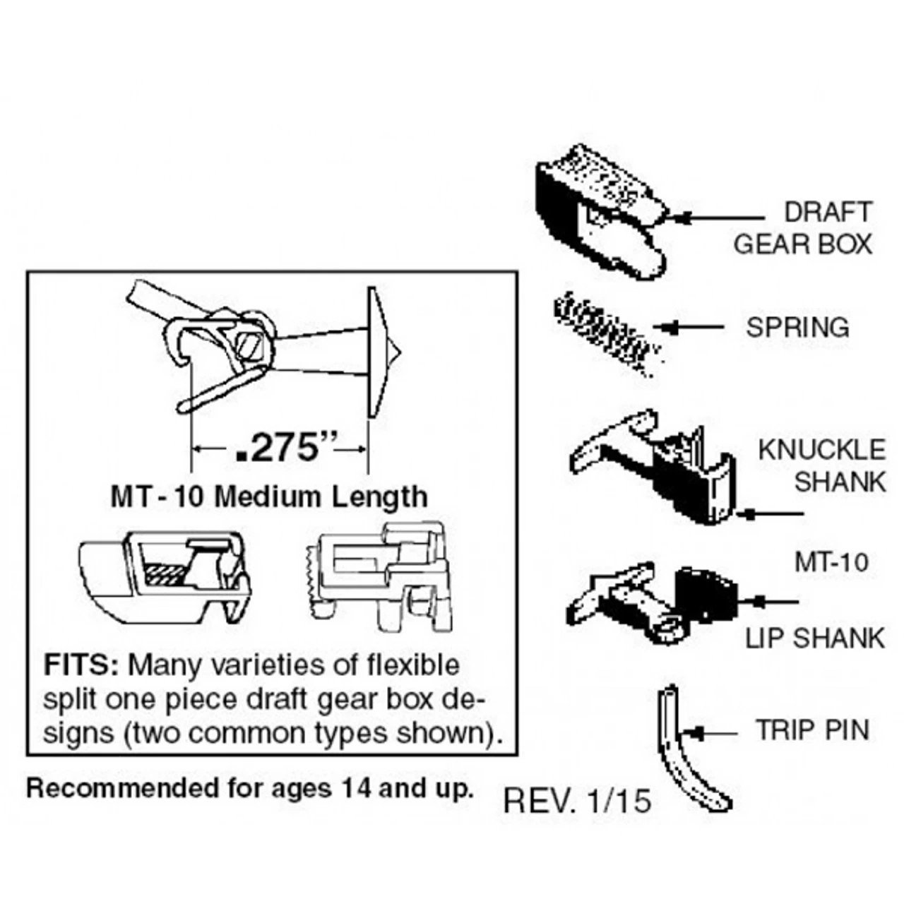 Micro-Trains 00130013 - Universal Medium T Coupler Conversion (1129) - 2 Pair 3 Micro-Trains 00130013 - Universal Medium T Coupler Conversion (1129) - 2 Pair