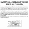 Micro-Trains 00310041 - Barber Roller Bearing Trucks With Short Extension Couplers (1035-10) 10 Pair -Vallejo Sales Store mtl00310041 07812.1645223579