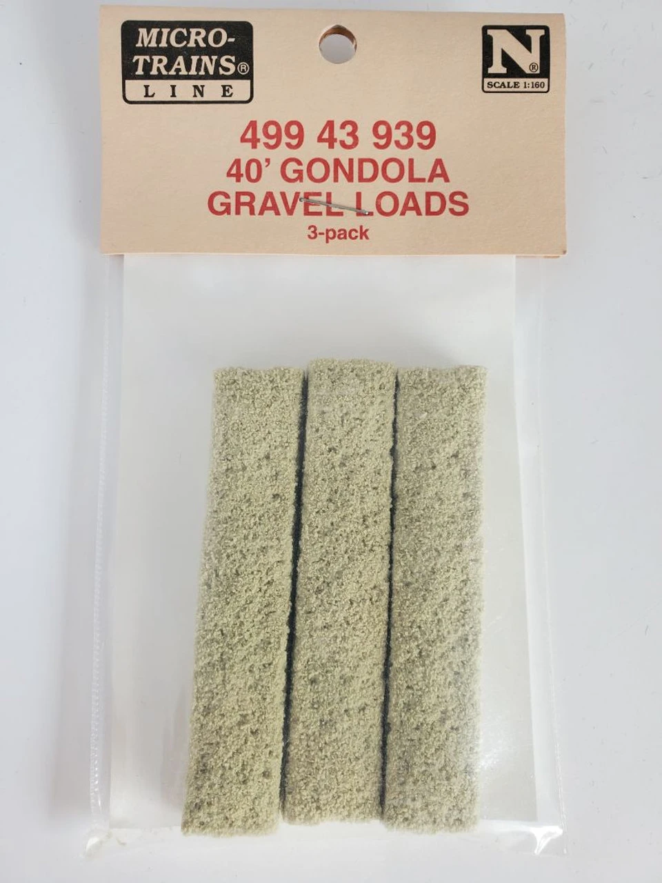 Micro-Trains Line 49943939 - 40' Gravel Loads 3pkg - N Scale 3 Micro-Trains Line 49943939 - 40' Gravel Loads 3pkg - N Scale