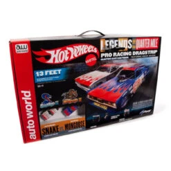 Auto World SRS334 - Hot Wheels Legends Of The Quarter Mile Snake II Vs Mongoose II 13' Dragstrip Set - HO Scale