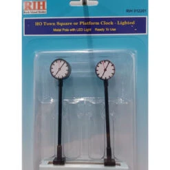 Rock Island Hobby 012201 - Town Square Or Platform Clock - Lighted (2) - HO Scale