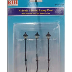 Rock Island Hobby 013109 - Street Lights - Lamp Posts (3) - N Scale