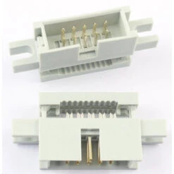 RR-CirKits, Inc IDC-M10x10 - Header, IDC,2.54mm 10 Pin, Male Box Header Flat Cable Connector, Mounting Ear, Shrouded, Package Of 10 - Multi Scale