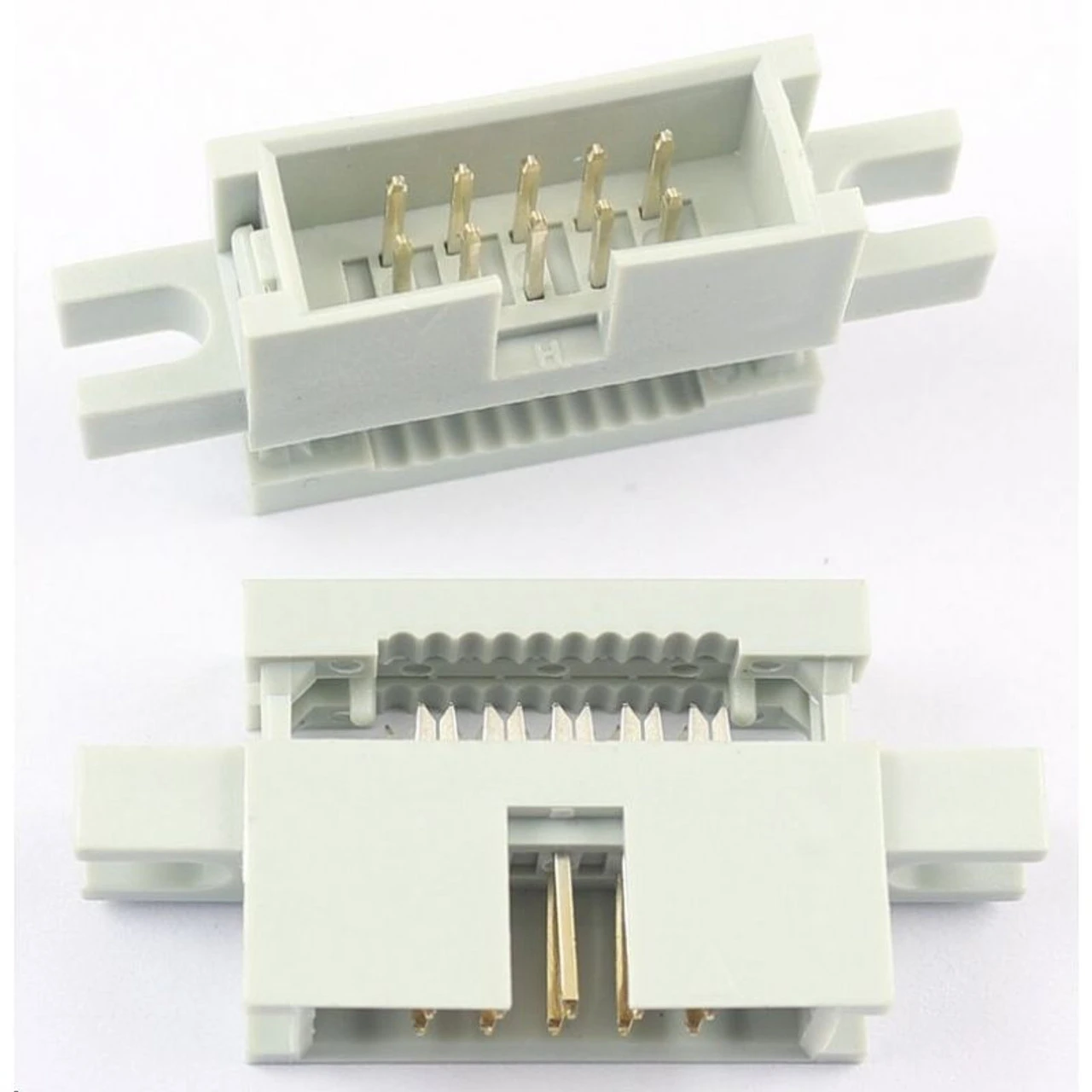 RR-CirKits, Inc IDC-M10x10 - Header, IDC,2.54mm 10 Pin, Male Box Header Flat Cable Connector, Mounting Ear, Shrouded, Package Of 10 - Multi Scale 3 RR-CirKits, Inc IDC-M10x10 - Header, IDC,2.54mm 10 Pin, Male Box Header Flat Cable Connector, Mounting Ear, Shrouded, Package Of 10 - Multi Scale