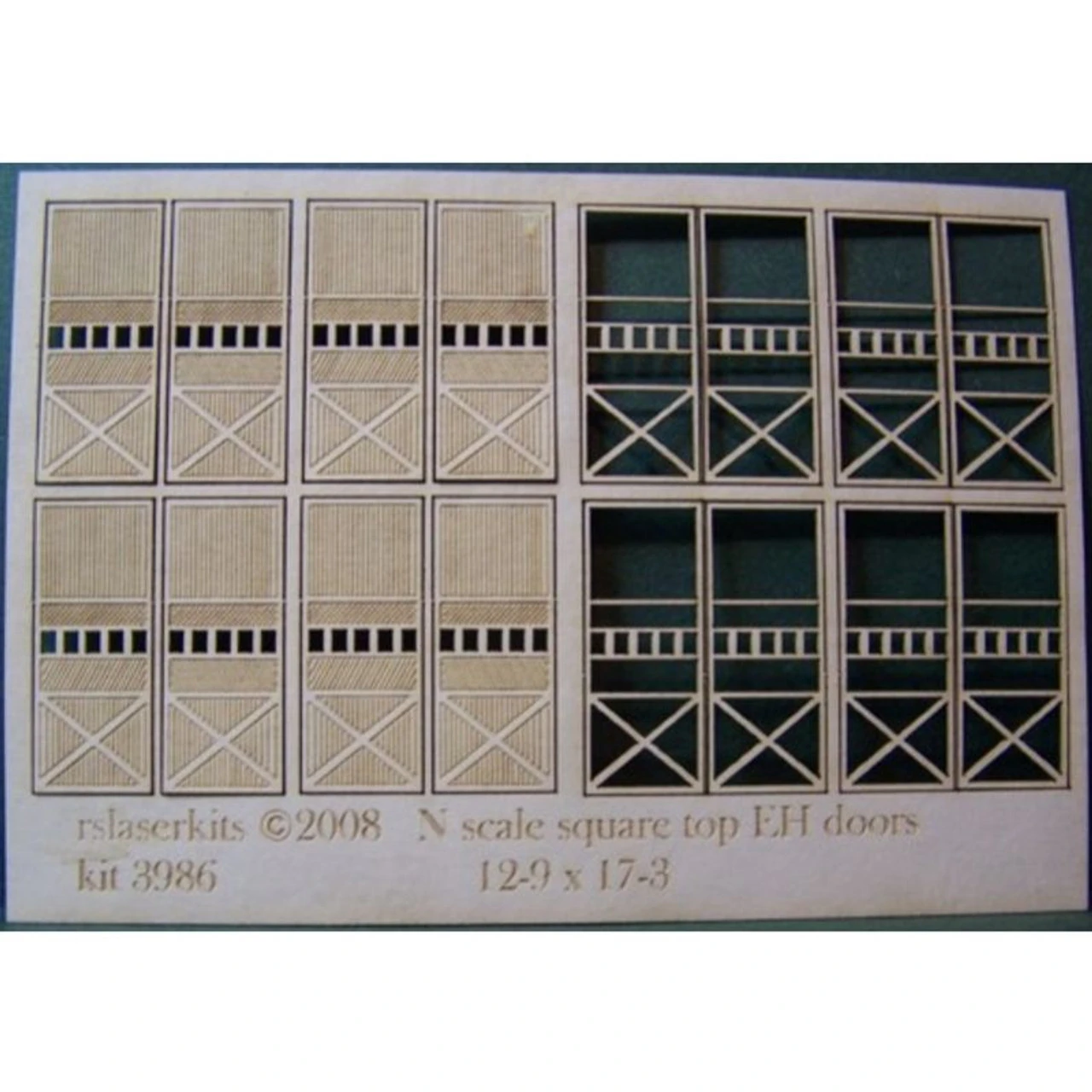 RslaserKits 3986 - 4 Square Top Engine House Doors - N Scale Kit 3 RslaserKits 3986 - 4 Square Top Engine House Doors - N Scale Kit