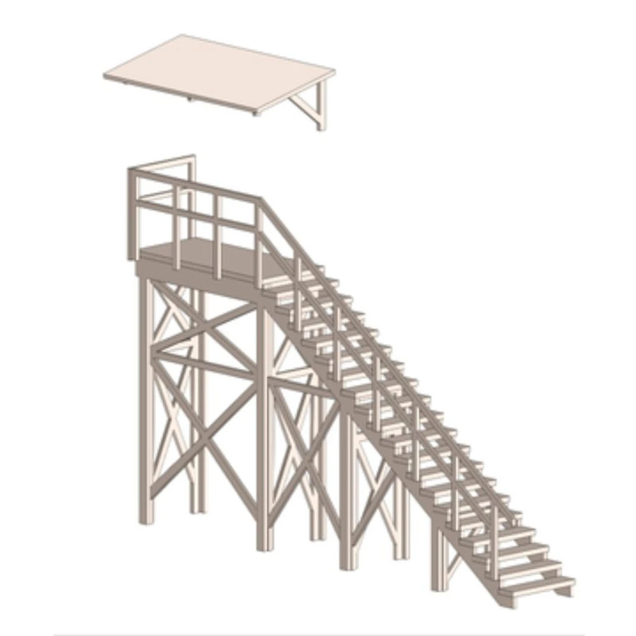 Showcase Miniatures 564 - Exterior Stairs - N Scale Kit 3 Showcase Miniatures 564 - Exterior Stairs - N Scale Kit