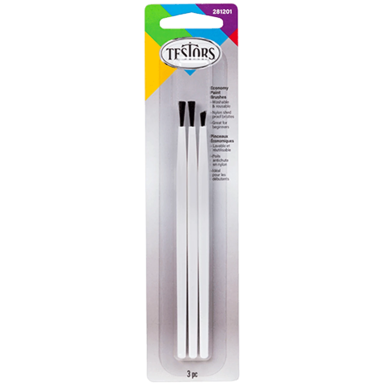 Testors 281201 - Economy Paint Brushes - 3 Pack - Multi Scale 3 Testors 281201 - Economy Paint Brushes - 3 Pack - Multi Scale
