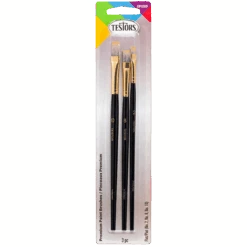 Testors 281205 - Premium Paint Brushes - Flat (#2, #8, #10) 1-each - Multi Scale