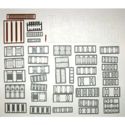 Tichy Train Group 2540 - Structure Part Assortment (Styrene) -- Includes All N Scale Windows, Doors Etc. & Steel 55-Gallon Drums - 164 Piece