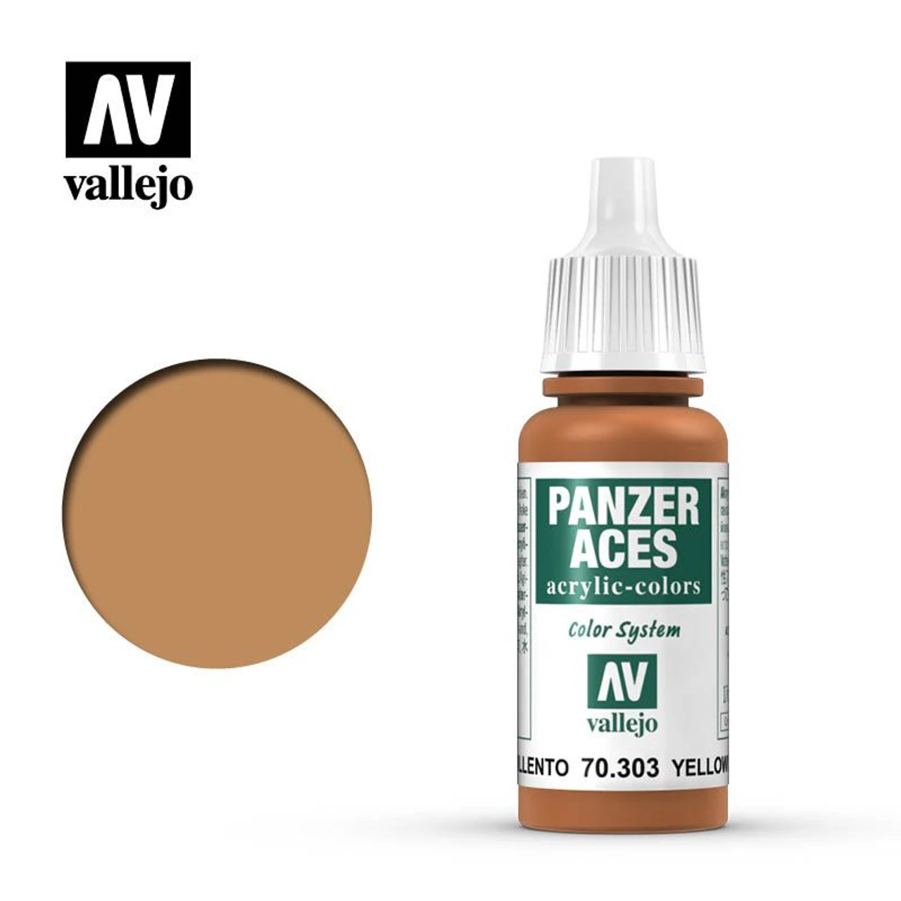 Vallejo 70303 - Panzer Aces Yellowish Rust 17mL - 3 Vallejo 70303 - Panzer Aces Yellowish Rust 17mL -