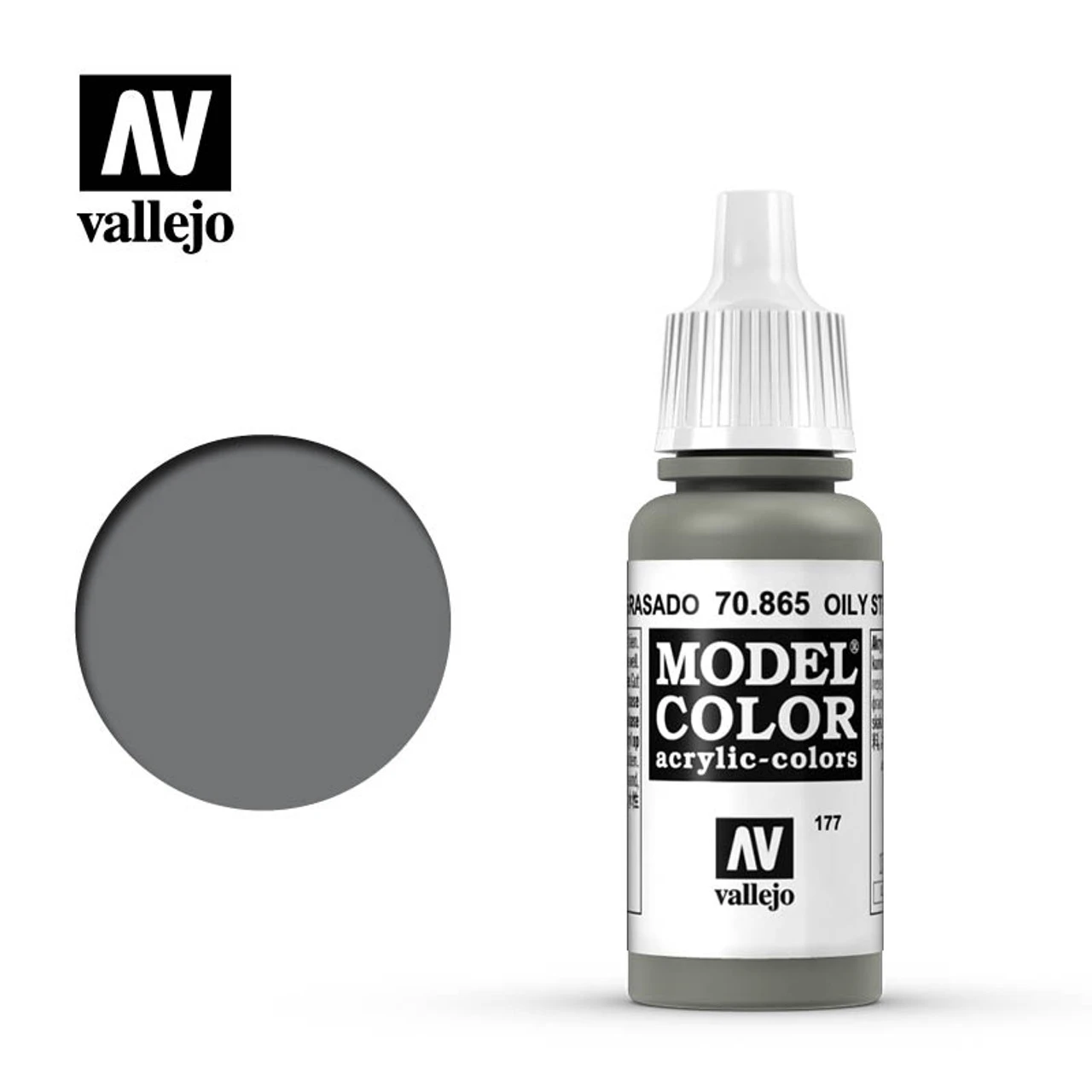 Vallejo Model Color #177 17ml - 70-865 - Metallic - Oily Steel 3 Vallejo Model Color #177 17ml - 70-865 - Metallic - Oily Steel
