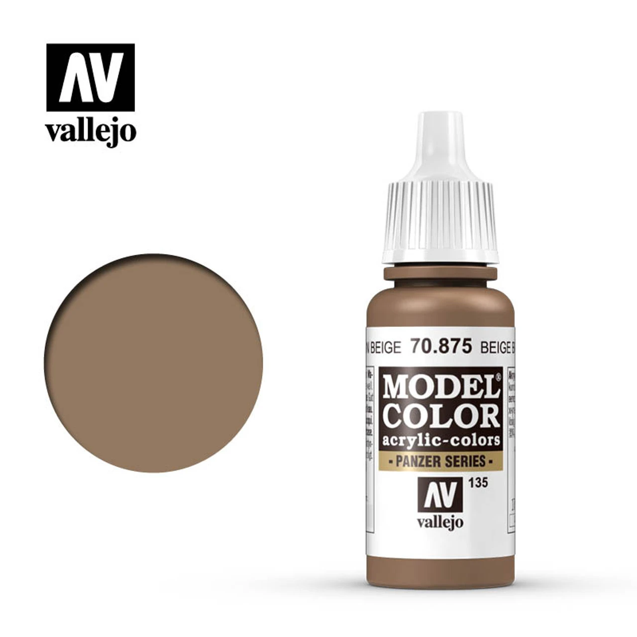 Vallejo Model Color #135 17ml - 70-875 - Beige Brown 3 Vallejo Model Color #135 17ml - 70-875 - Beige Brown