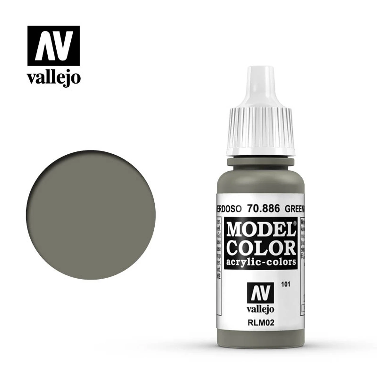 Vallejo Model Color #101 17ml - 70-886 Green Grey 3 Vallejo Model Color #101 17ml - 70-886 Green Grey