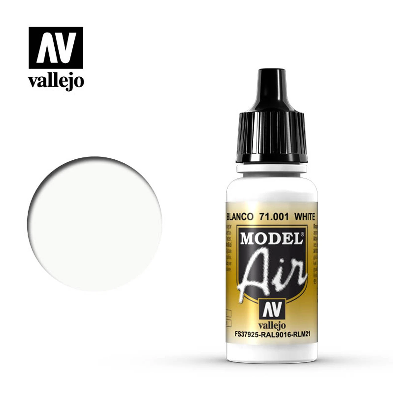 Vallejo Model Air 71-001 White 17 Ml Bottle 3 Vallejo Model Air 71-001 White 17 Ml Bottle