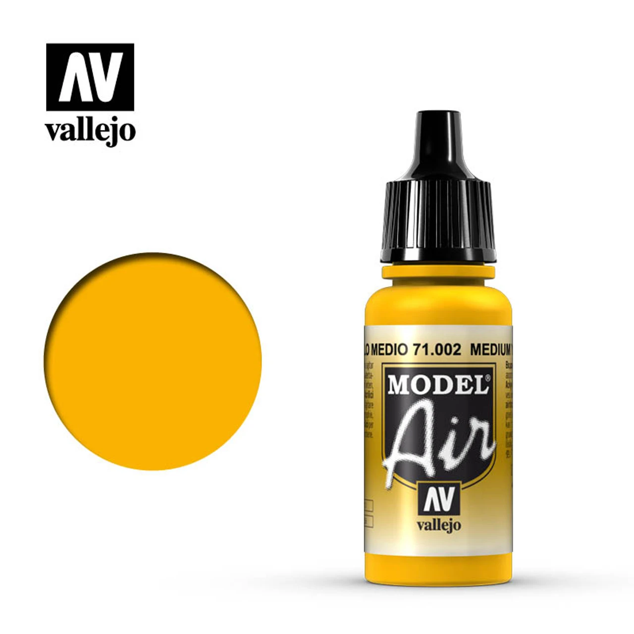 Vallejo Model Air 71-002 Medium Yellow 17 Ml Bottle 3 Vallejo Model Air 71-002 Medium Yellow 17 Ml Bottle