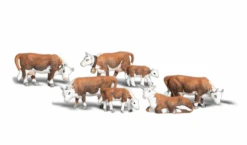 Woodland Scenics #2144 - Hereford Cows - N Scale